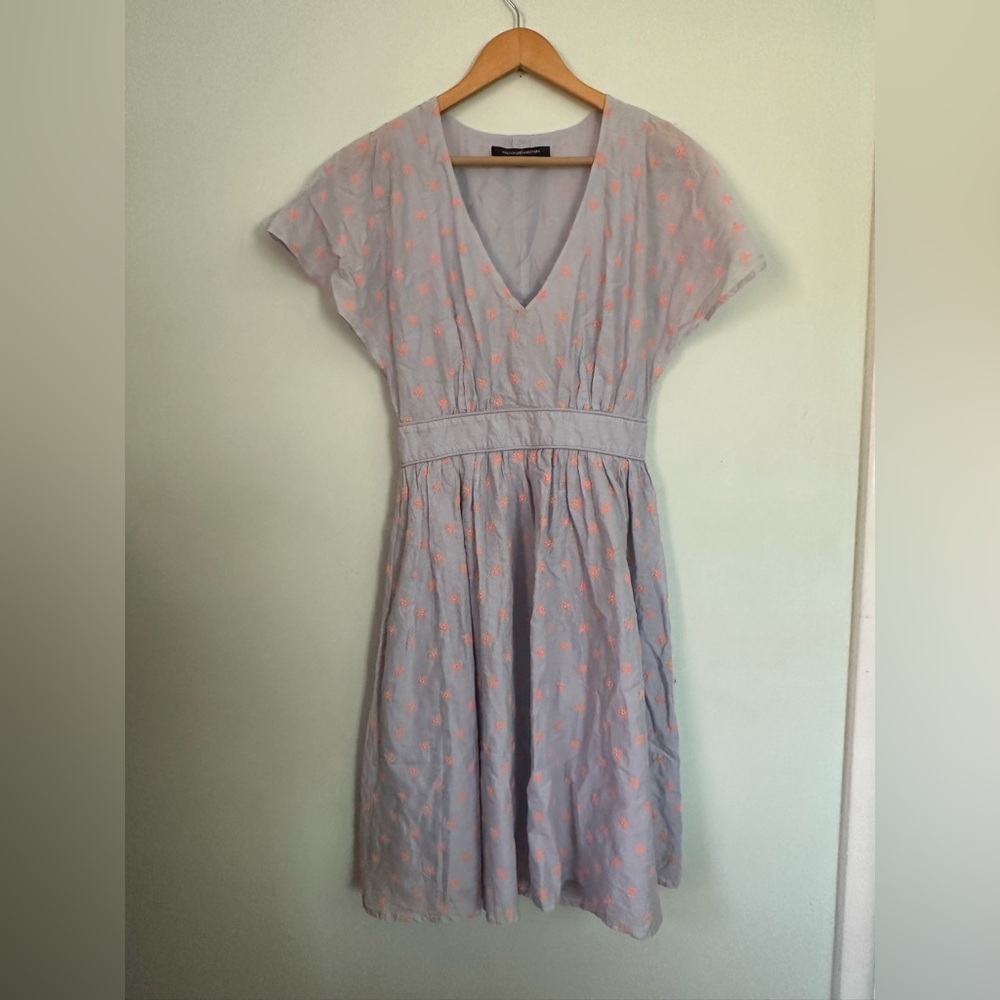 French Connection Light Blue and Pink embroidered Dress